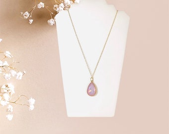 GLASS Tear Drop Charm Necklace  - ADAZZLE4U - Fashion Accessories - Valentine’s Day - Gift for her.