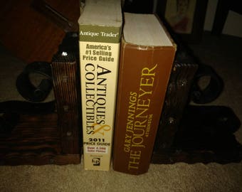 2 Vintage Wooden Book Ends.