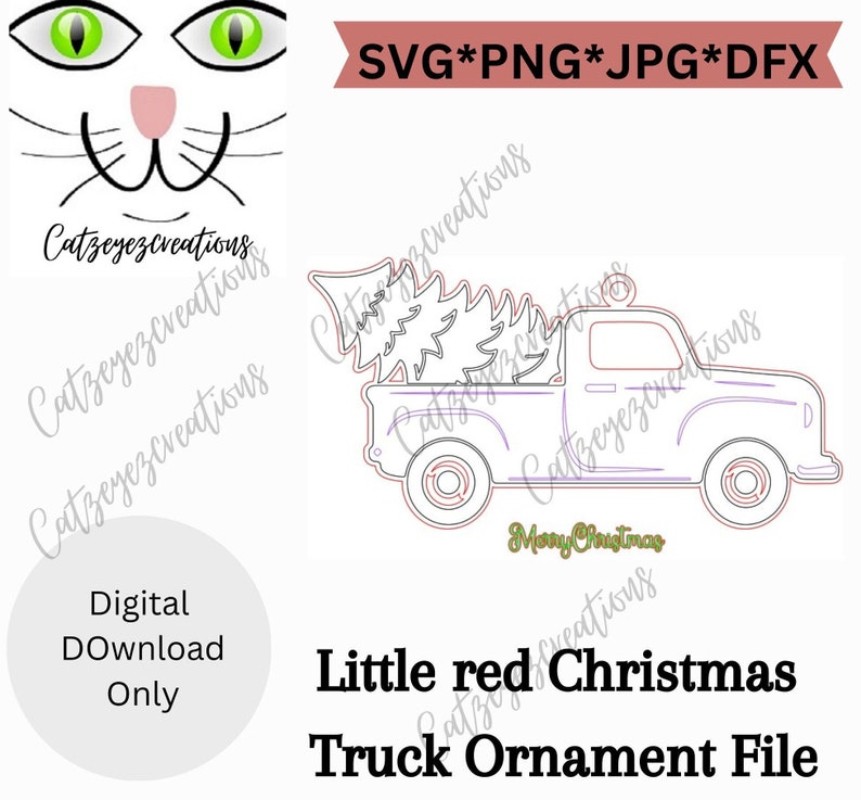 Little Red Truck Ornament File for Laser - Etsy
