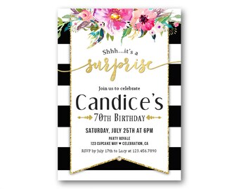 elegant 70th birthday invitations for women 70 and fabulous etsy