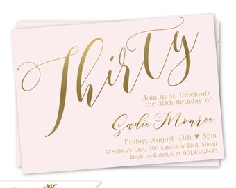 30th birthday invitations etsy