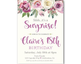 17th birthday invite etsy