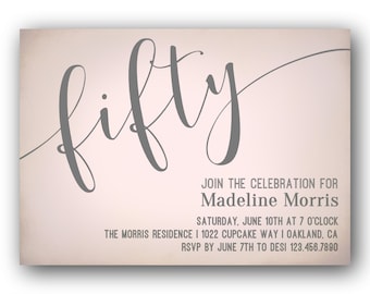 classy 50th birthday invitations 50th birthday invitations etsy