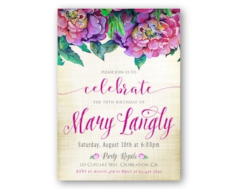 elegant 80th birthday invitations for a woman sophisticated etsy