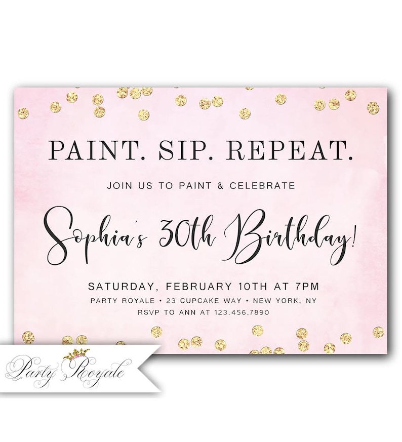 Adult Paint Party Invitation Paint Night Invitations Adult Etsy