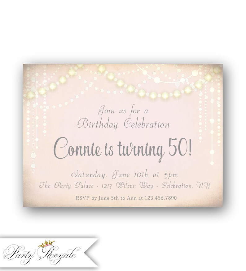 Vintage Damask Black /& White 70th Personalised Birthday Party Invitations