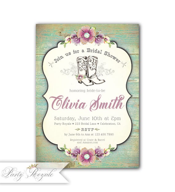 Western Themed Wedding Shower Invitations 2