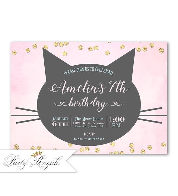 invito compleanno bambini biglietti di invito a forma di gatto per bambini set da 10 pezzi Postkartenschmiede inviti di compleanno rosa 