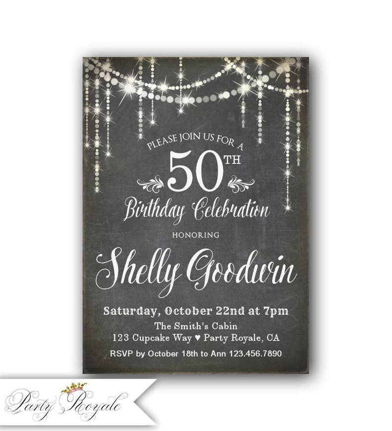 50th Birthday Invitation For Her Women S 50th Birthday Etsy