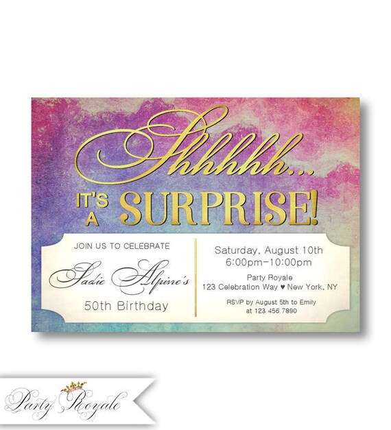 50th surprise birthday invitation for women surprise birthday etsy