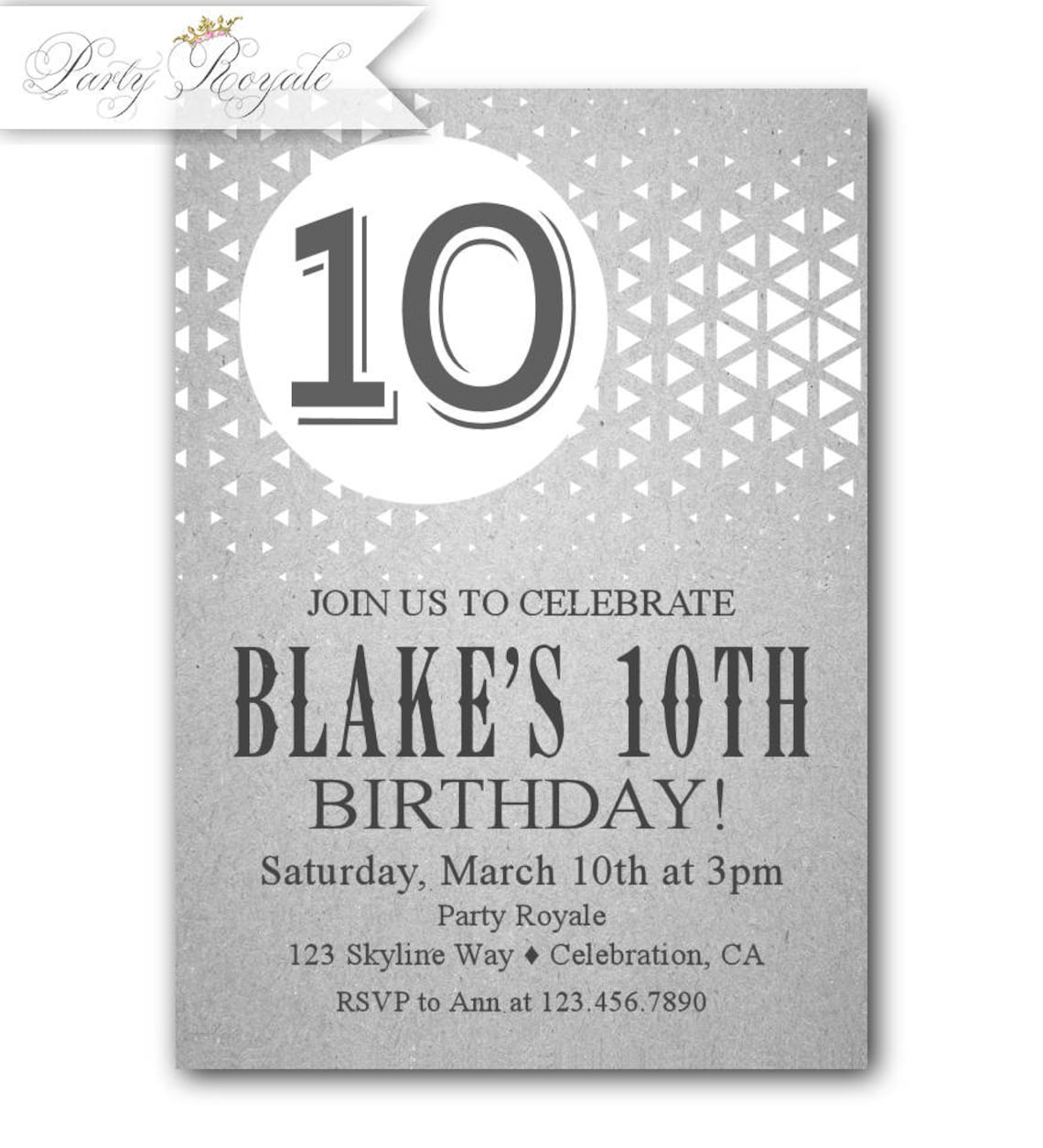 10th Birthday Invitations for a Boy Boy's 10th Birthday Etsy UK