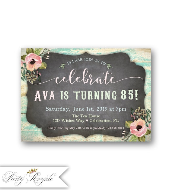 Women S 85th Birthday Party Invitations Any Age Etsy
