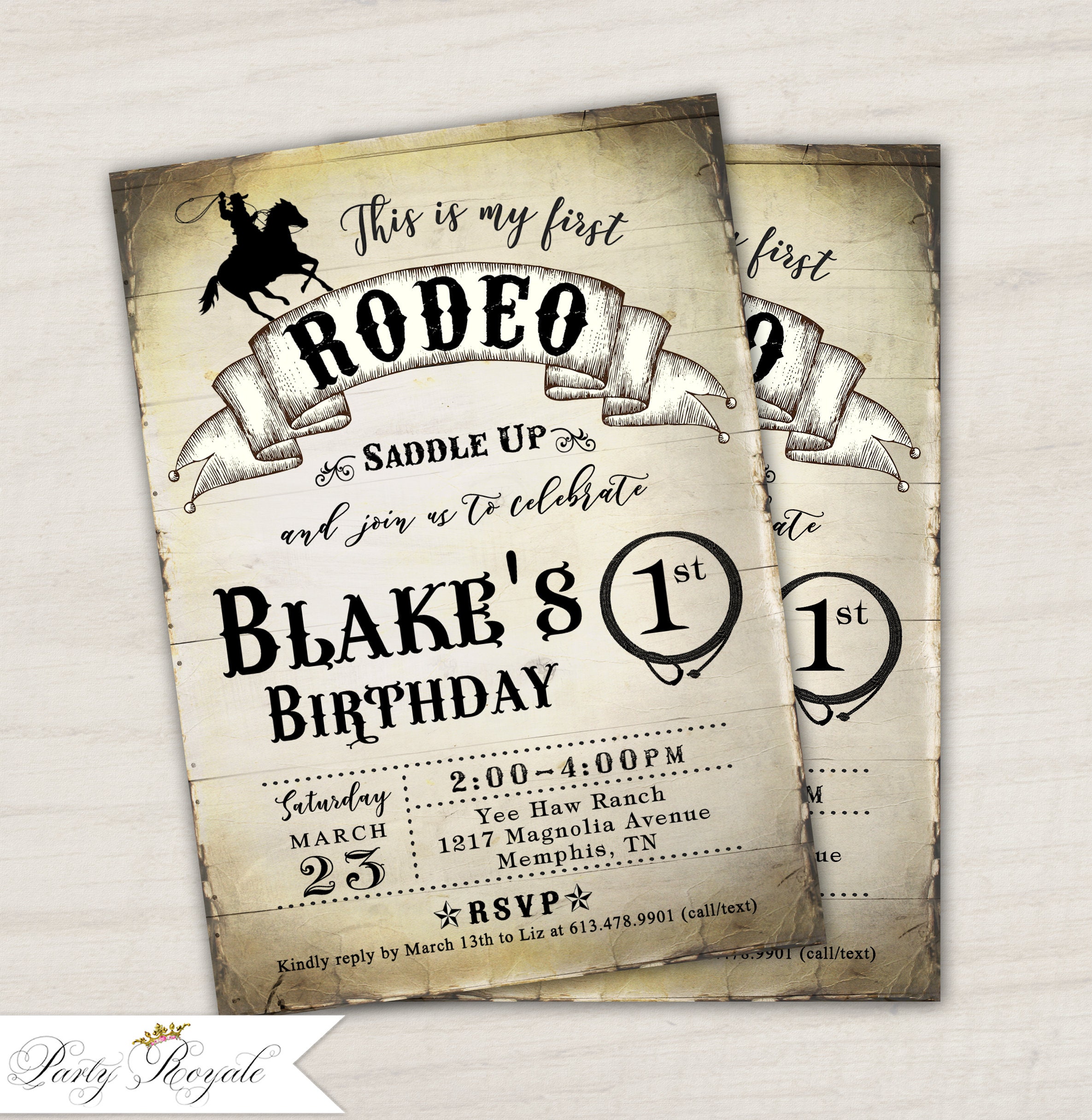1st rodeo birthday invites