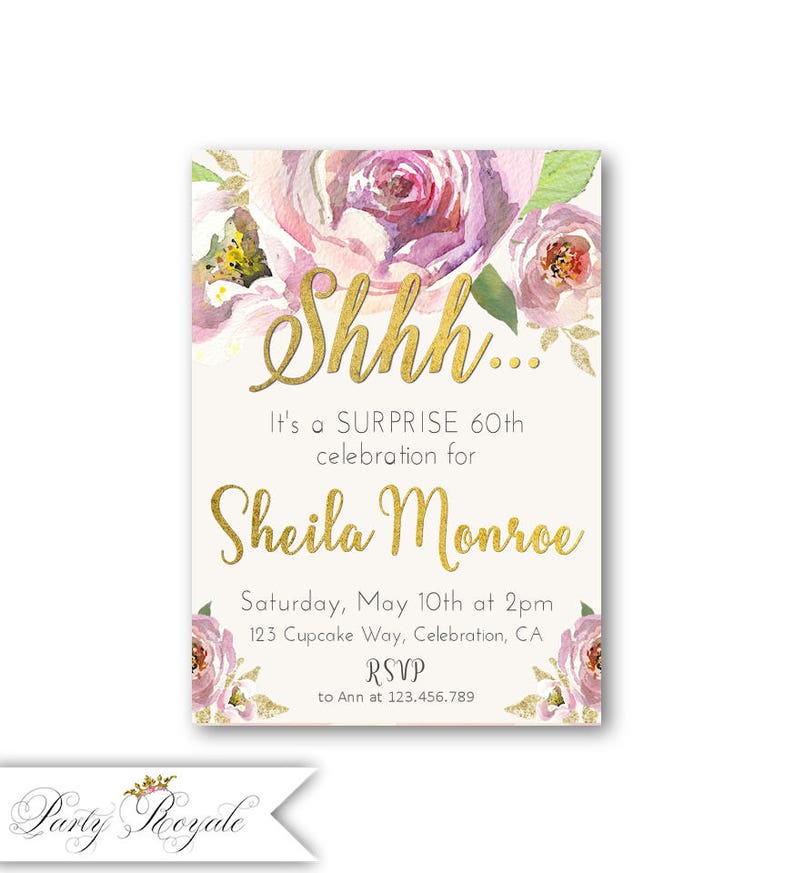 60th Surprise Party Invitations Surprise 60th Birthday Party Etsy