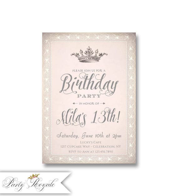 Invitation Anniversaire Ado Invitation De Teen Girl 13e Etsy France