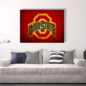 Ohio State University, Ohio State Buckeyes vintage style Canvas Print, college football logos, apartment decorating ideas, Buckeyes, OSU