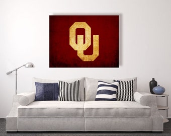 Oklahoma Sooners Vintage Style Canvas Print: College Football Decor