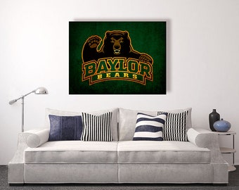 Baylor Bears Vintage Style Canvas Print: College Football Decor