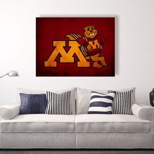 Minnesota Golden Gophers vintage style Canvas Print, University of Minnesota wall decor, apartment decorating ideas, gophers, UMN