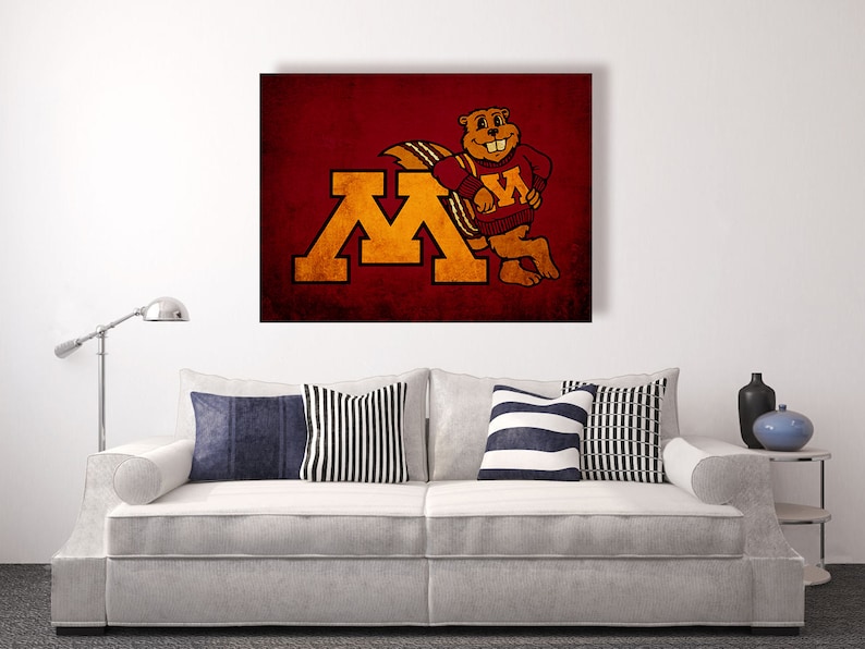 Minnesota Golden Gophers Vintage Style Canvas Print, University of
