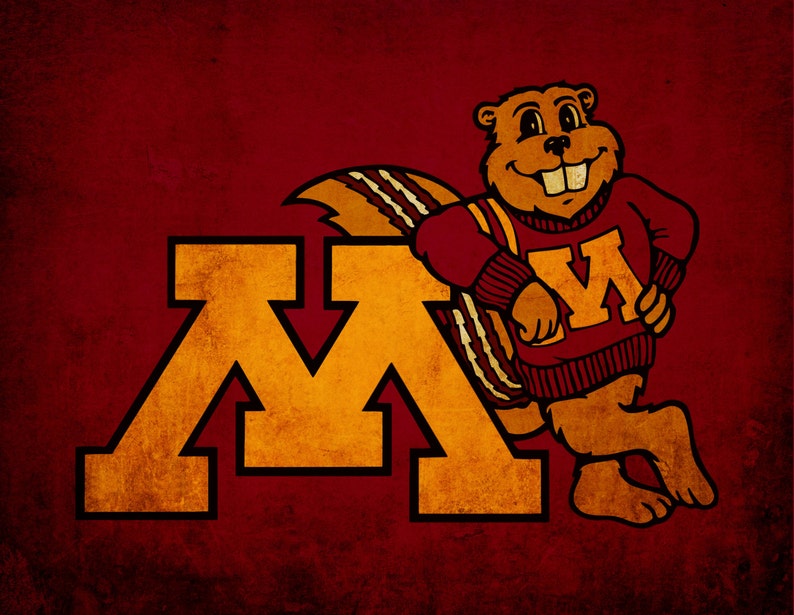 Minnesota Golden Gophers Vintage Style Canvas Print | Etsy