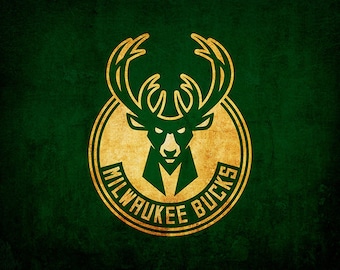 Milwaukee Bucks Vintage Style Canvas Print: Basketball Room Decor