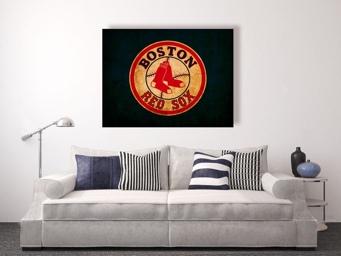 Boston Red Sox Vintage Style Canvas Print, Vintage Baseball Decor