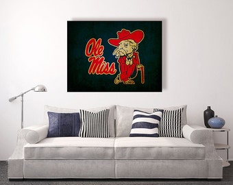 Ole Miss Rebels Canvas Print: Vintage Football Decor