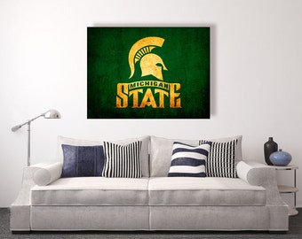 Michigan State Spartans Vintage Style Canvas Print