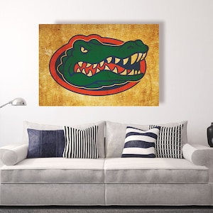 University of Florida, Florida Gators vintage style Canvas Print, college football logos, apartment decorating ideas, gator nation, UF