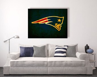 New England Football Canvas Print: Vintage Style Sports Decor