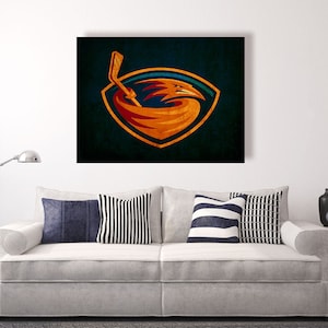 Atlanta Thrashers vintage style Canvas Print, NHL ice hockey teams,ice hockey vintage, hockey bedroom, hockey decorations, hockey wall decor