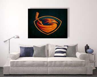 Atlanta Thrashers Vintage Style Canvas Print: NHL Hockey Wall Decor