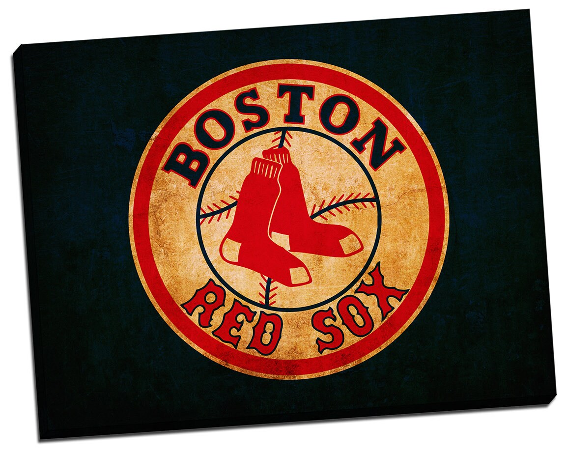 Boston Red Sox Vintage Style Canvas Print, Vintage Baseball Decor
