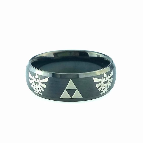 Game Inspired Ring, Legend of Zelda Rings, Zelda Triforce Ring, Zelda Ring, Wedding Band, Tungsten Ring For Mens, Anniversary Ring, Triforce