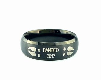 Tungsten Wedding Band, Hunter Wedding Ring, Deer Track Wedding Band, Wedding Band, Tungsten Ring For Mens, Anniversary Ring