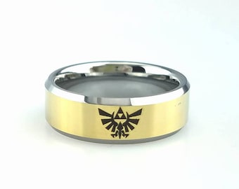 Legend of Zelda Ring, Mens Wedding Band, Triforce Ring, Anniversary Ring, Gamer Gift for Him, Game Ring for Men, Gamer Gifts, Mens Ring
