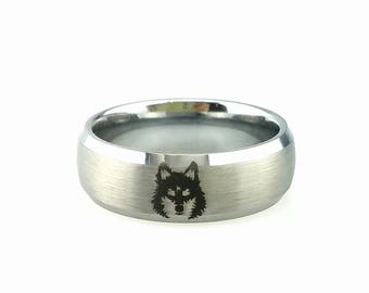 Tungsten Wedding Band, Wolf Ring, Wolf Wedding Ring, Twilight Wedding Ring, Wedding Band, Tungsten Ring For Mens, Anniversary Ring
