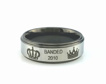 King Queen Anniversary Ring, Tungsten Wedding Ring, Tungsten Carbide Ring, Banded Wedding Band, Tungsten Ring For Mens, Anniversary Ring