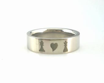 One of a kind titanium wedding band, unique wedding ring, custom made laser engraved Anniversary Ring Grade 5 Titanium