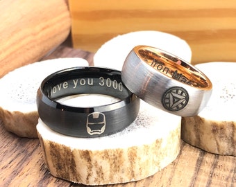 Movie Wedding Ring, I love you 3000 Ring, Comic Movie Inspired Ring, Ironman Ring, Ring for Him, Anniversary Ring for Husband, Ring for Men