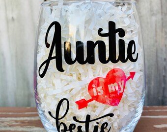 Aunt Stemless Wine Glass, Aunt Gift From Niece, Aunt Christmas Gift