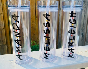 Personalized Friends Skinny Tumbler With Straw, Friends Inspired Gift, The One Where