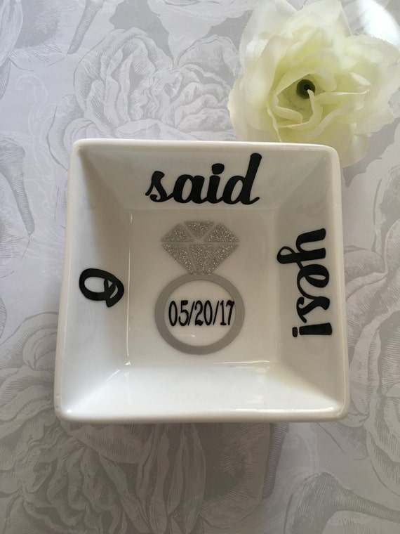 Personalized Wedding Ring Dish Customized Wedding Date Ring Etsy