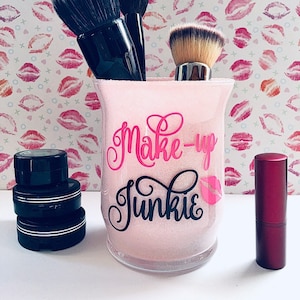 OWAYOTO Makeup Brush Holder Rotatable Makeup Brush Organiser Cup Makeup