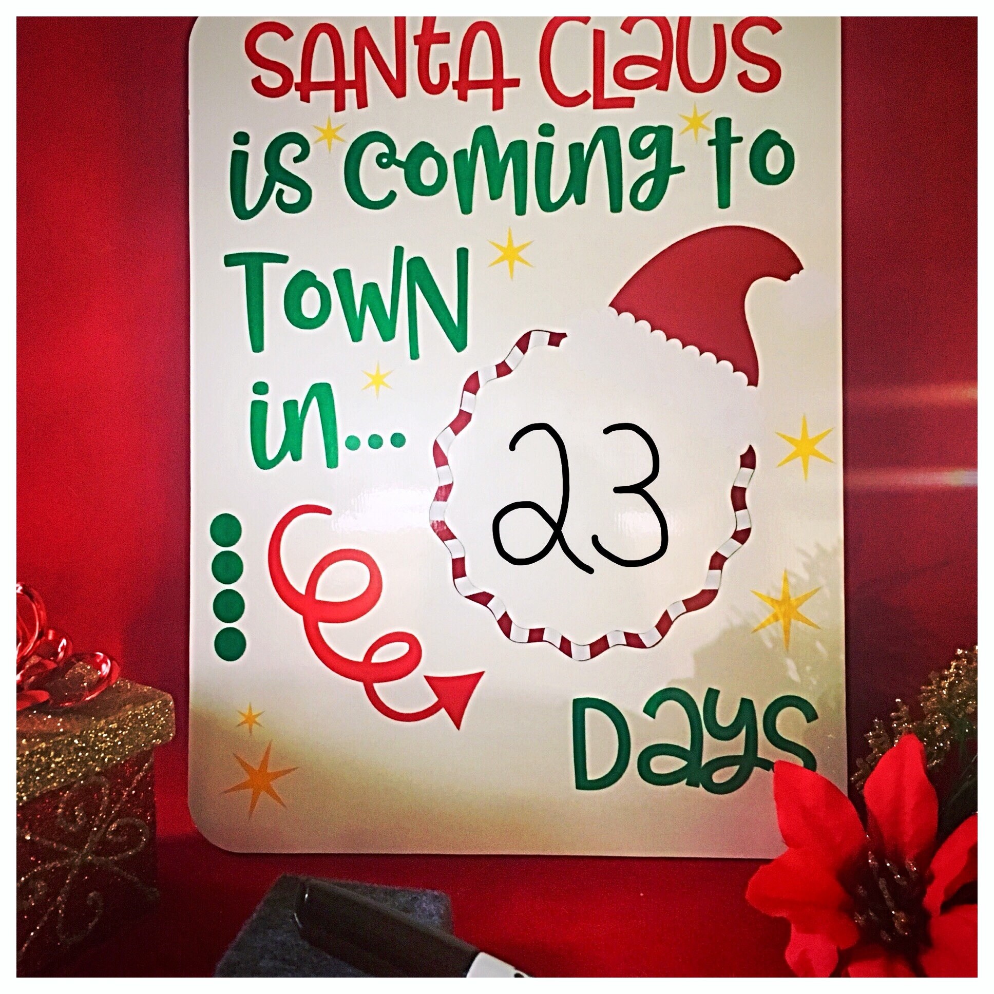 Countdown To Christmas Days Until Christmas Dry Erase Sign | Etsy