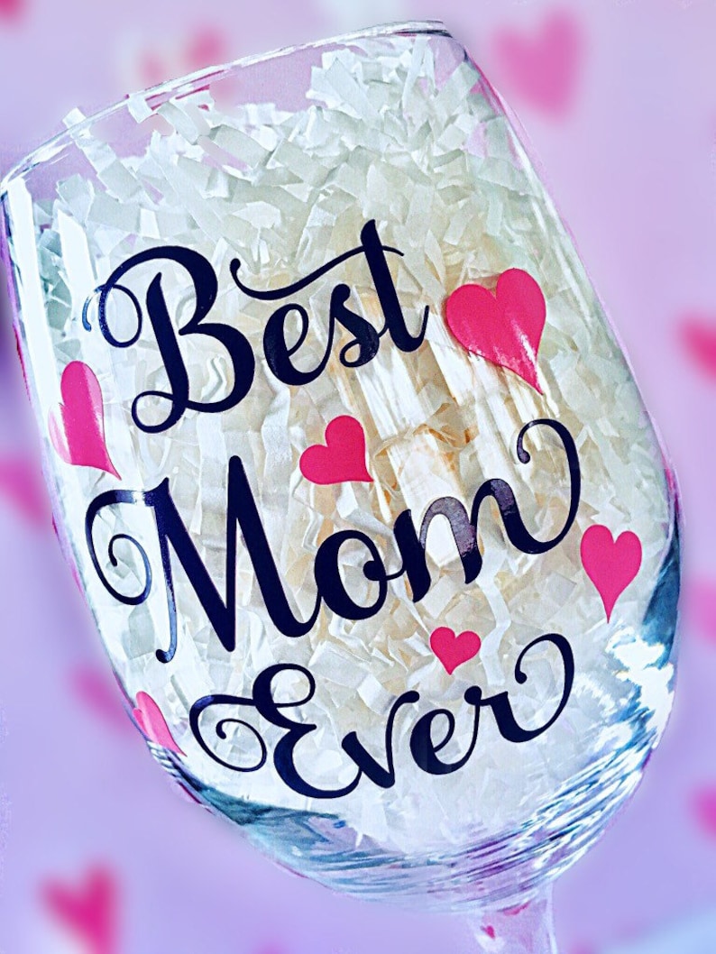 Mom Wine Glass Gift Mothers Day Wine Glass Mom Birthday Etsy