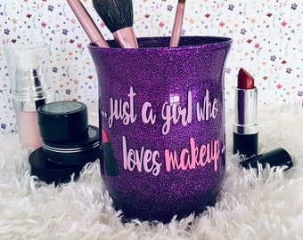 Glitter Makeup Brush Organizer, Makeup Lovers Christmas Gift, Makeup Brush Cup, Bathroom Vanity Accessories