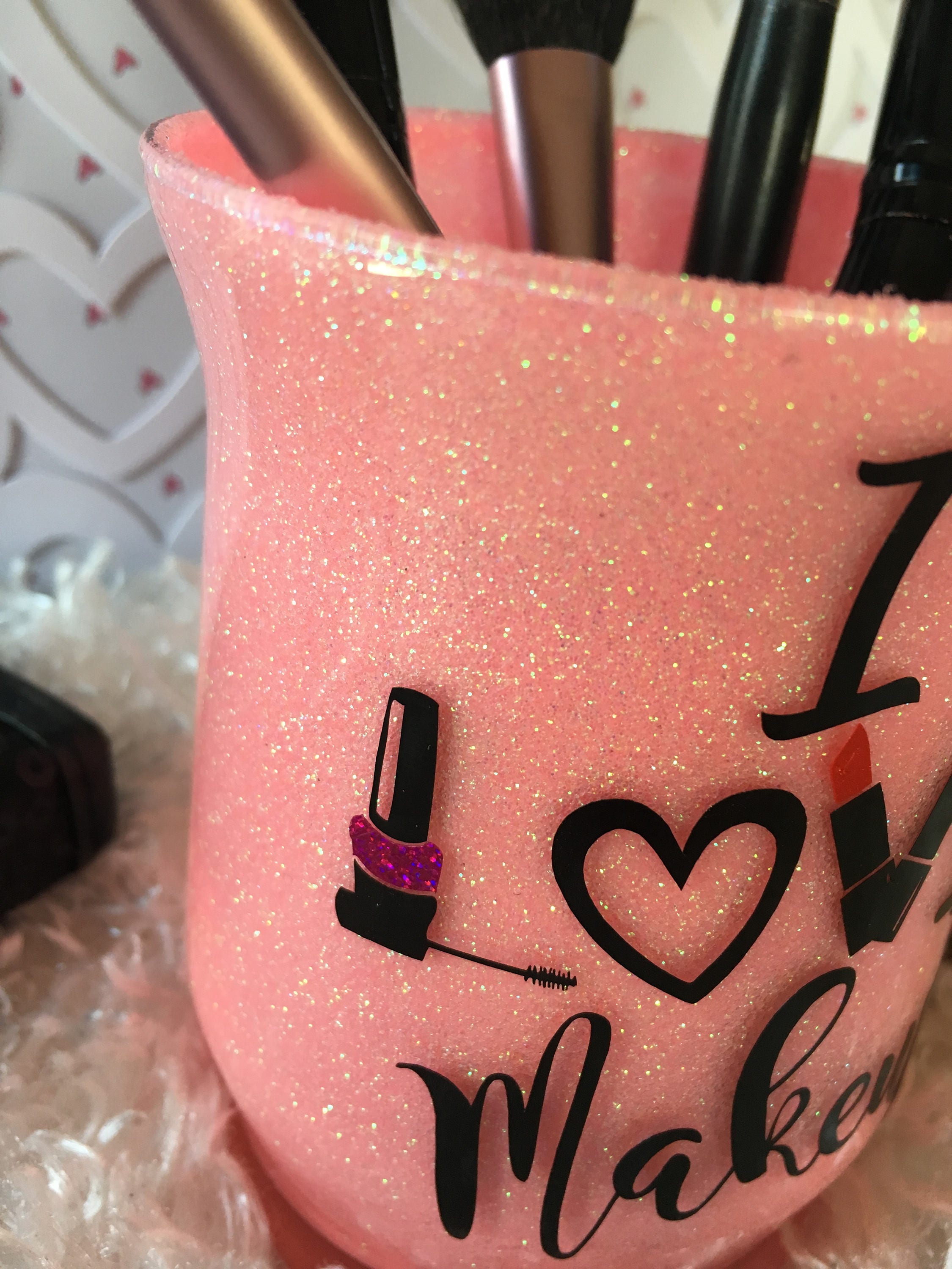 Glitter Makeup Brush Holder Makeup Artist Brush Cup Bathroom Etsy
