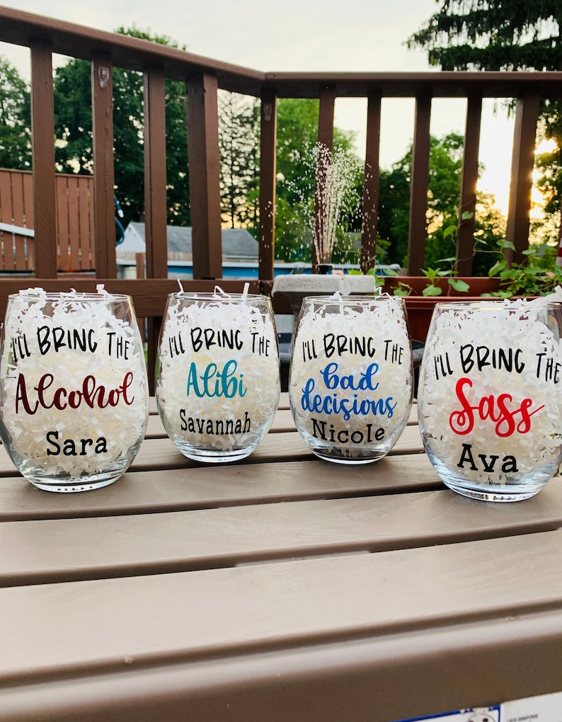 I’ll Bring the Alcohol, Personalized Party Wine Glasses, Bachelorette ...